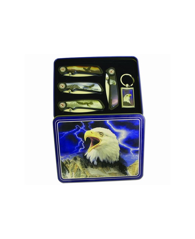 4 Piece Eagle Tin Box
