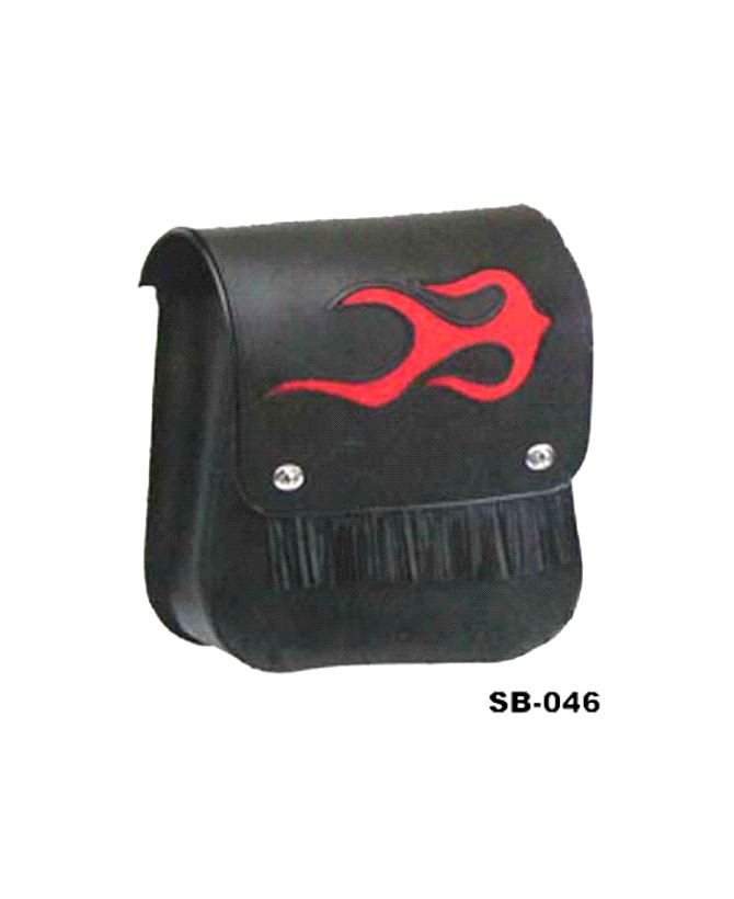 RED FLAME FRINGED CLASSIC SADDLE BAG