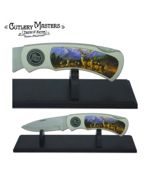 Collectible Jumbo Deer Knife with Display Stand