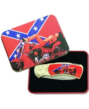 Confederate Biker Girl Box Knife