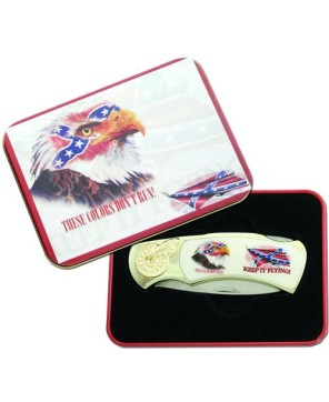 Proud Confederate Eagle-Themed Box Knife - A Symbol of Heritage