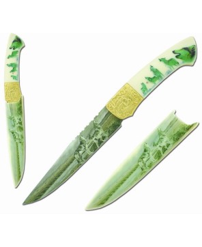 Howling Wolves Knife – Stainless Steel Blade with Brass Guard