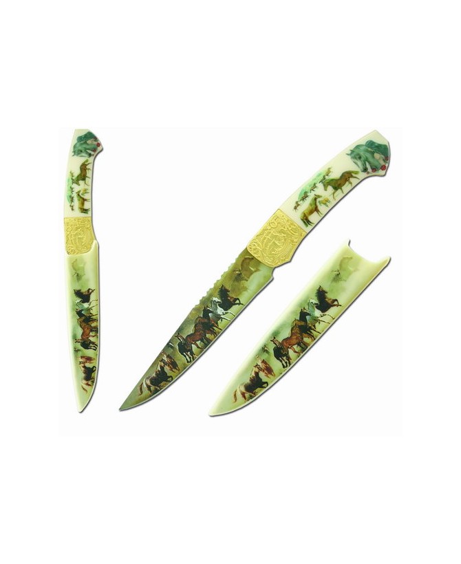 Wild Horses Knife – Stainless Steel Blade with Brass Guard & Handle