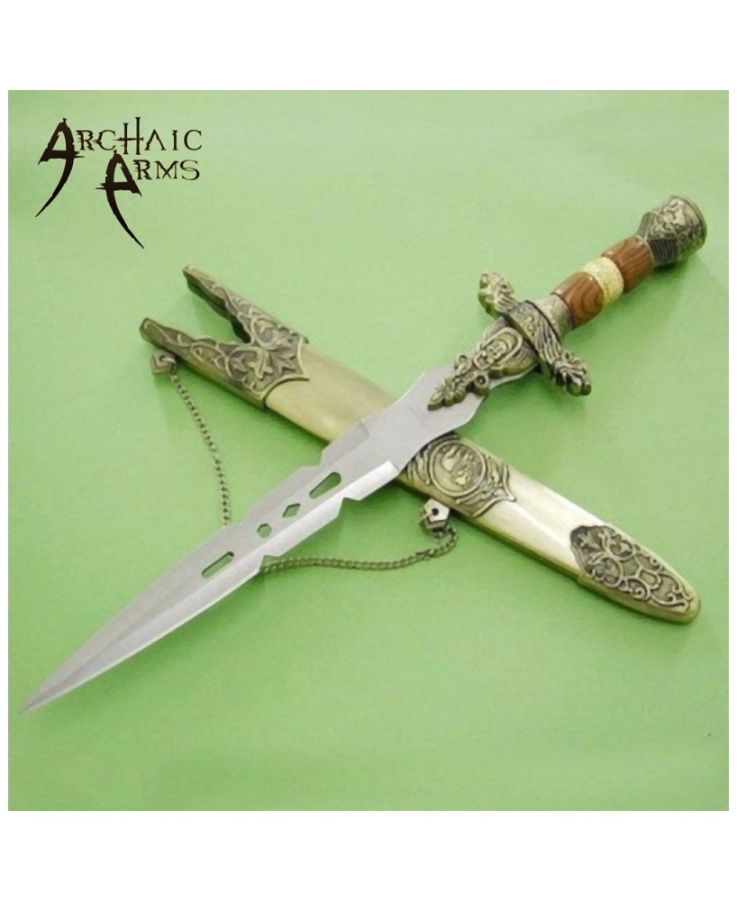 Authentic Roman Gladiator Dagger – Stainless Steel Blade & Wood Handle