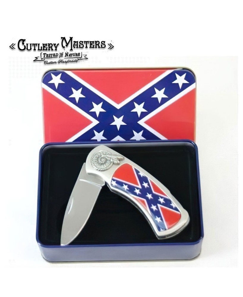 Heavy Confederate Flag Box Knife - Durable & Stylish