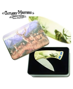 Buck Call Deer Tin Box Knife - Classic & Functional