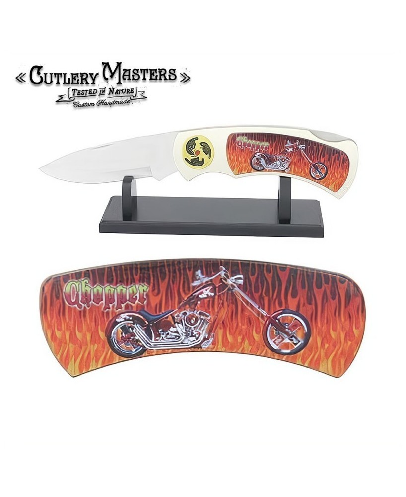 Chopper Biker Jumbo Knife with Display Stand - Bold & Functional