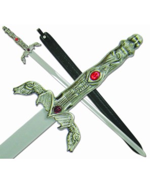 Ruby Stainless Steel Fantasy Sword - Mythic Collectible