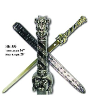 Collectible Magician Sword - Stainless Steel Blade, Leather Scabbard