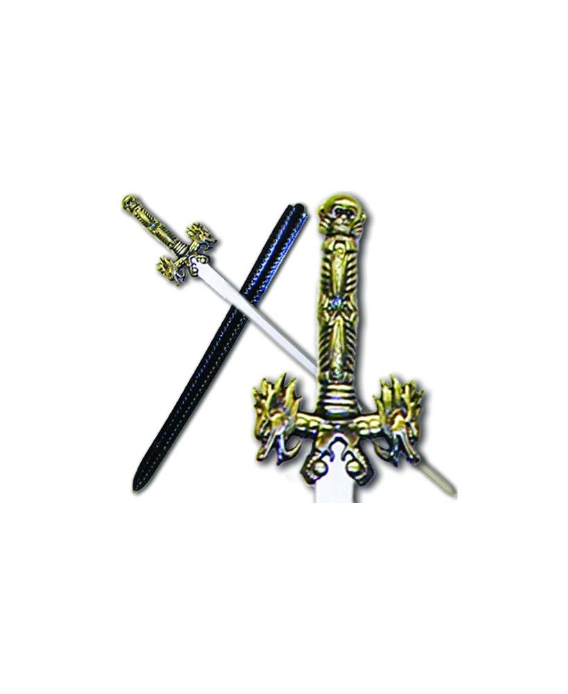 Buddhist Dragon Stainless Steel Medieval Sword with Leather Scabbard