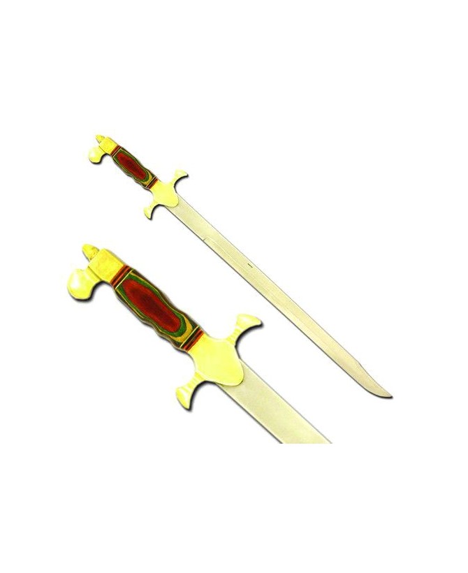Knight Saber Stainless Steel Sword - Colorwood Handle