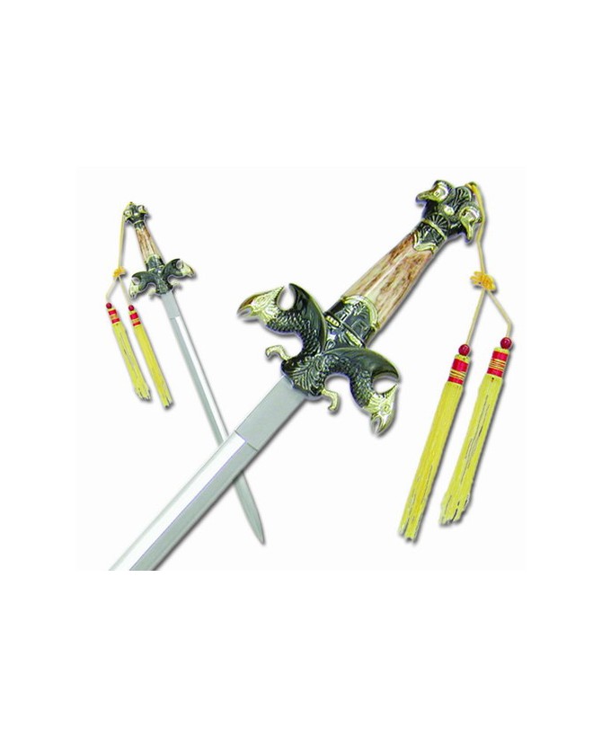 High-Quality Stainless Steel Griffin Short Sword with Bone Handle