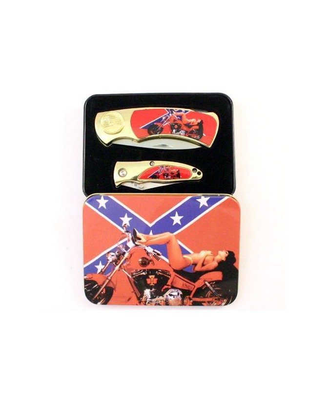 Biker Girl 2 pcs Box Knife Combo Set