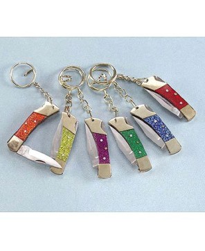 Multi-Color Lockback Keychain Knife