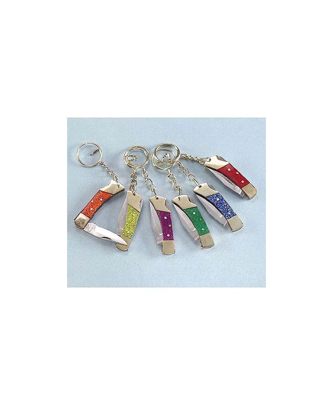 Multi-Color Lockback Keychain Knife