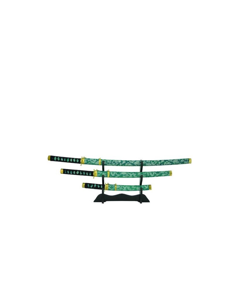 GREEN PROMOTIONAL 3 PCS SWORD SET