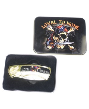 LOYAL TO NONE SKULL BOX KNIFE