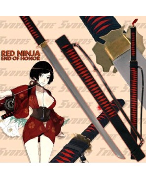 Red Black Ninja Sword w/ Scabbard