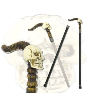 SKULLS AND BONE CANE SWORD