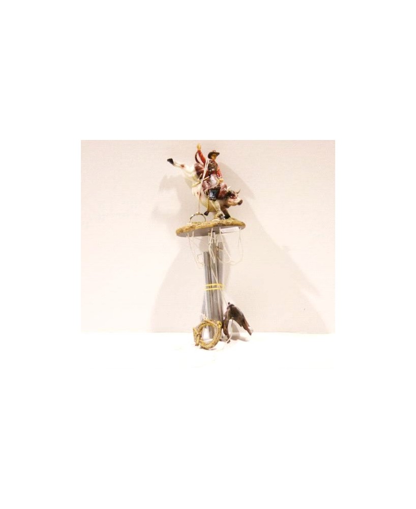 Western Bull Rider Wind Chime - Cowboy Theme Outdoor Décor