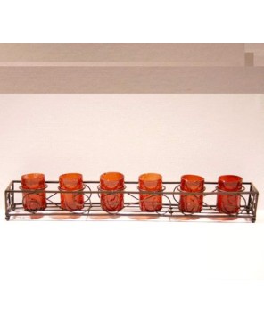 Metal Framed Candle Holder - Holds 6 Candles