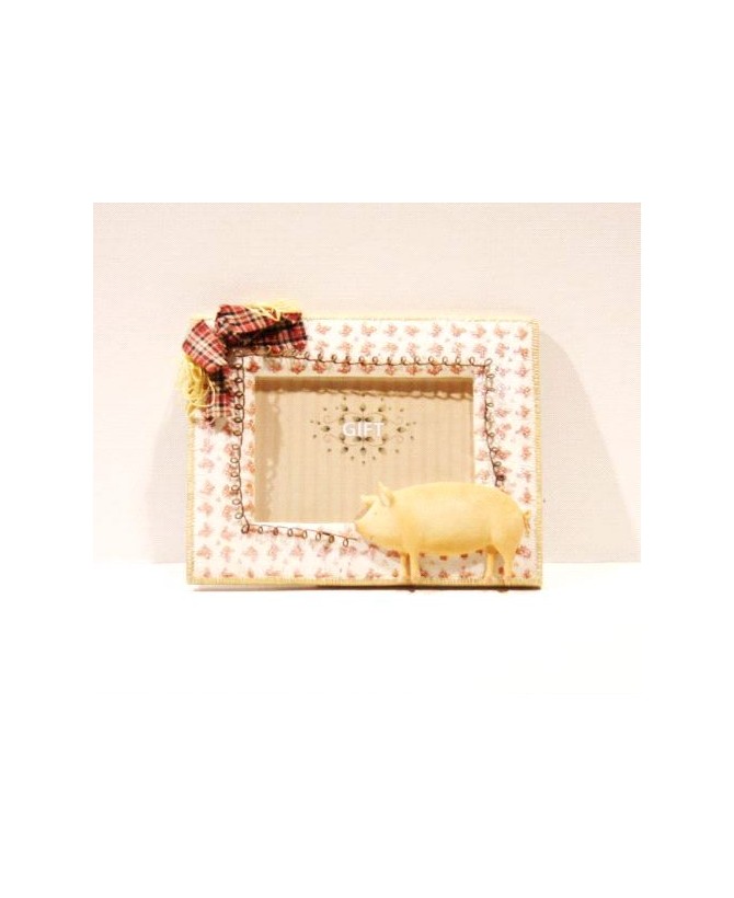Flannel Bow Accent Photo Frame - Rustic Charm