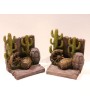 Rustic Cactus Bookends - Southwest Desert Scene Heavy Book Holders