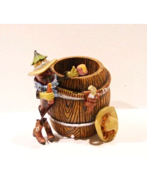 Chili Barrel Figurine - 6-Inch Decorative Southwest Accent