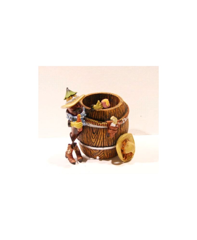 Chili Barrel Figurine - 6-Inch Decorative Southwest Accent