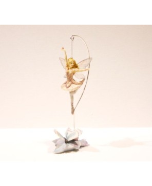 Ballerina and Butterfly Figurine - Hand-Painted Ceramic Sculpture