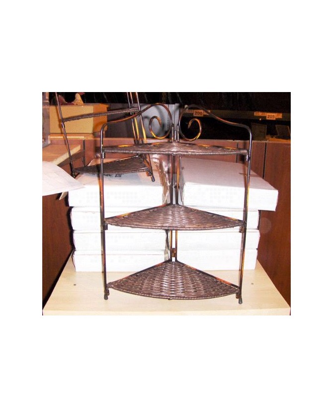 Three-Level Wicker Decorative Shelf - Rustic Charm