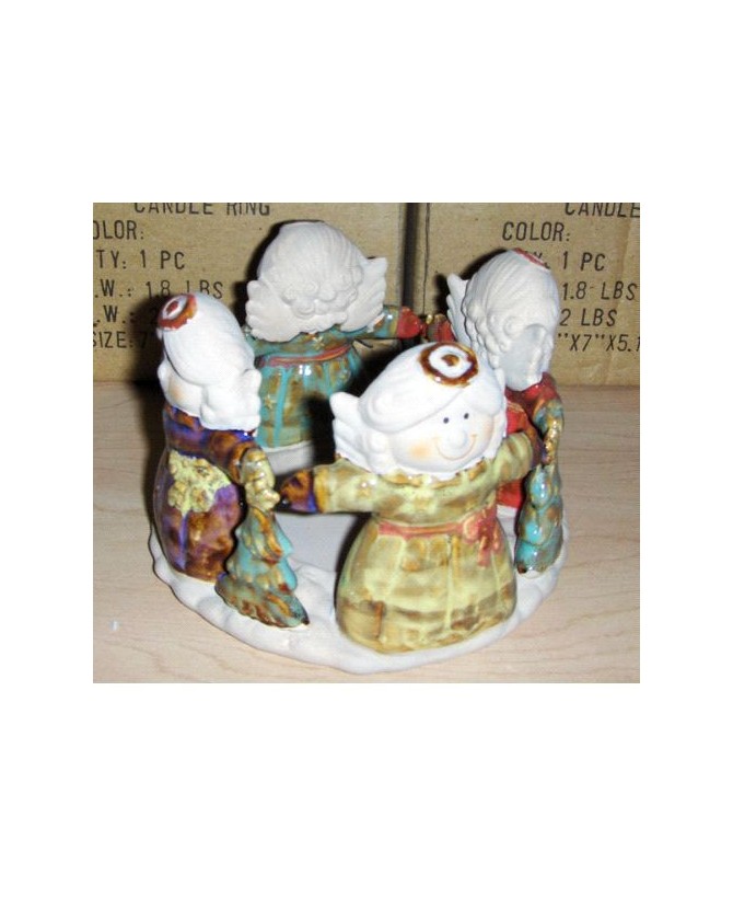 Ceramic Angel Candle Holder - Decorative Cherub Figurine