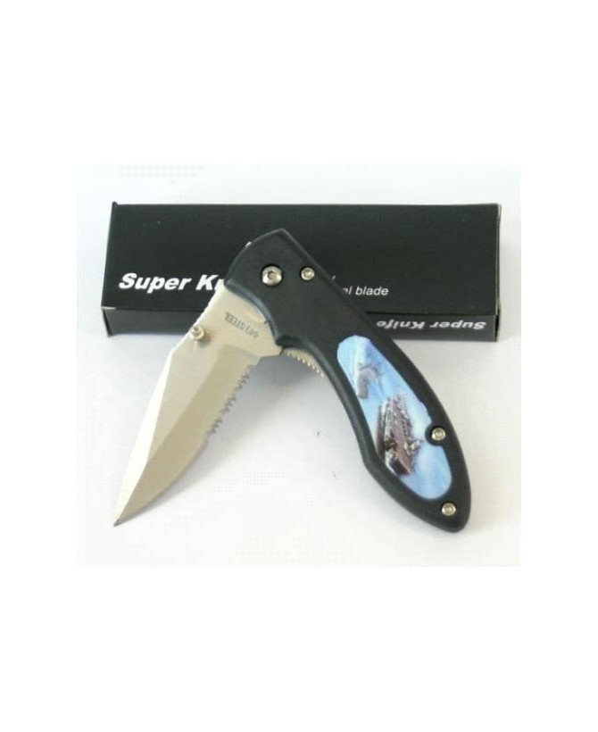 SUPER TACTICAL KNIFE NAVY HANDLE