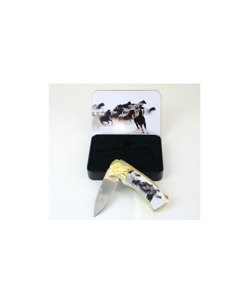 Horse Picture Stainless Steel 3 Box Knife - Collectible Design