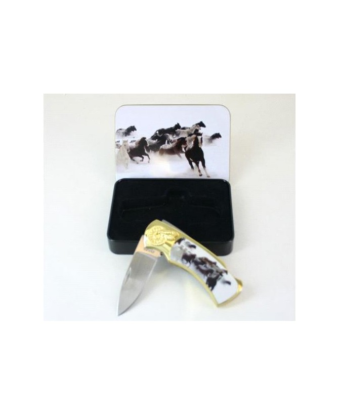 Horse Picture Stainless Steel 3 Box Knife - Collectible Design