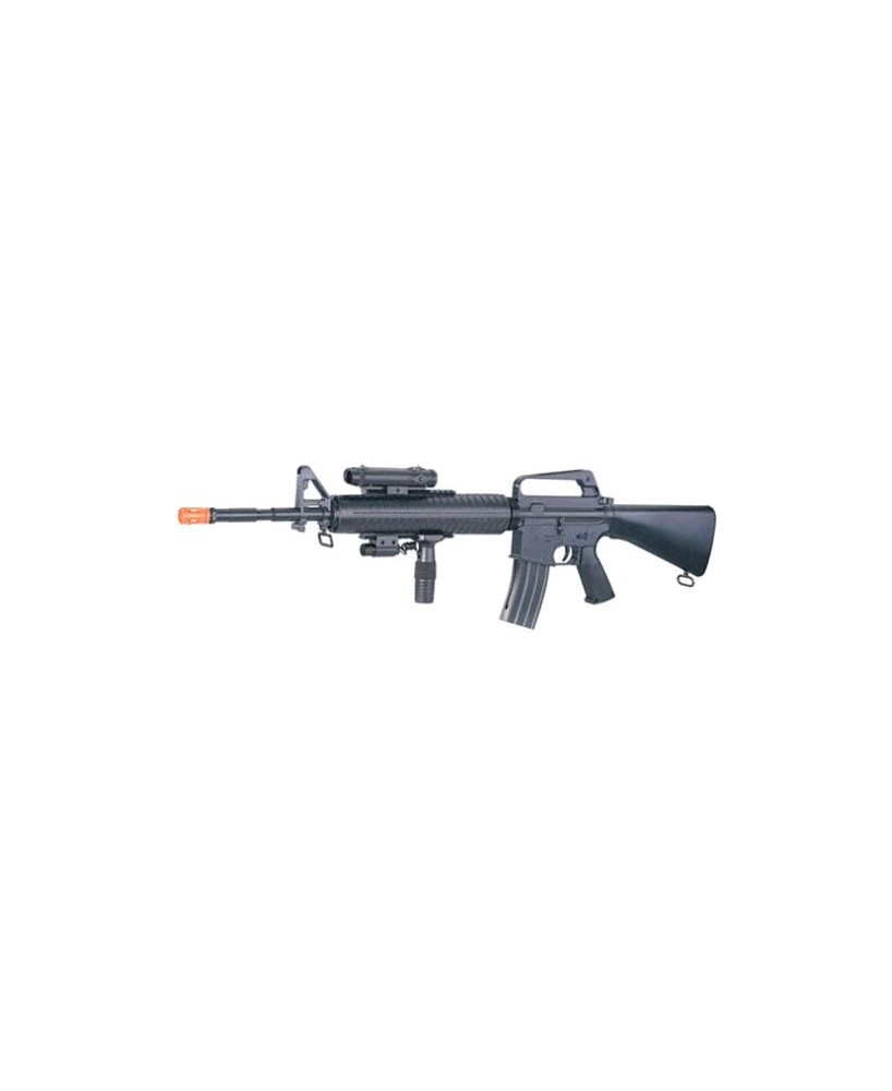 High-Performance AIR SPORT M16A3 Spring Machine Gun with Laser & Light