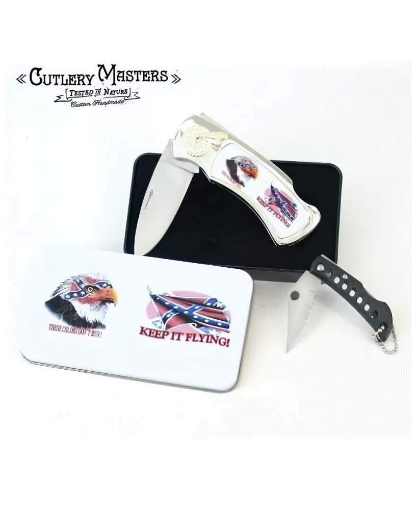 Keep It Flying Confederate Box Knife - Collectible Stainless Steel