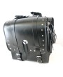 Studded Classic Black Motorcycle Saddlebag