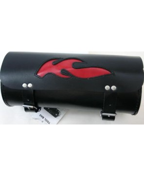 RED FLAME LEATHER TOOL BAG