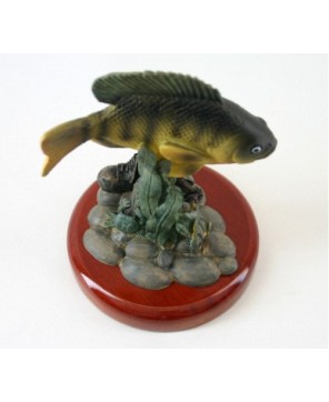 Large Fish on Colored Wood Bass Statue