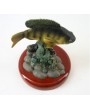 Large Fish on Colored Wood Bass Statue