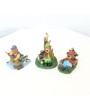 3-Piece Bear Figurine Set - Rustic Wildlife Decor