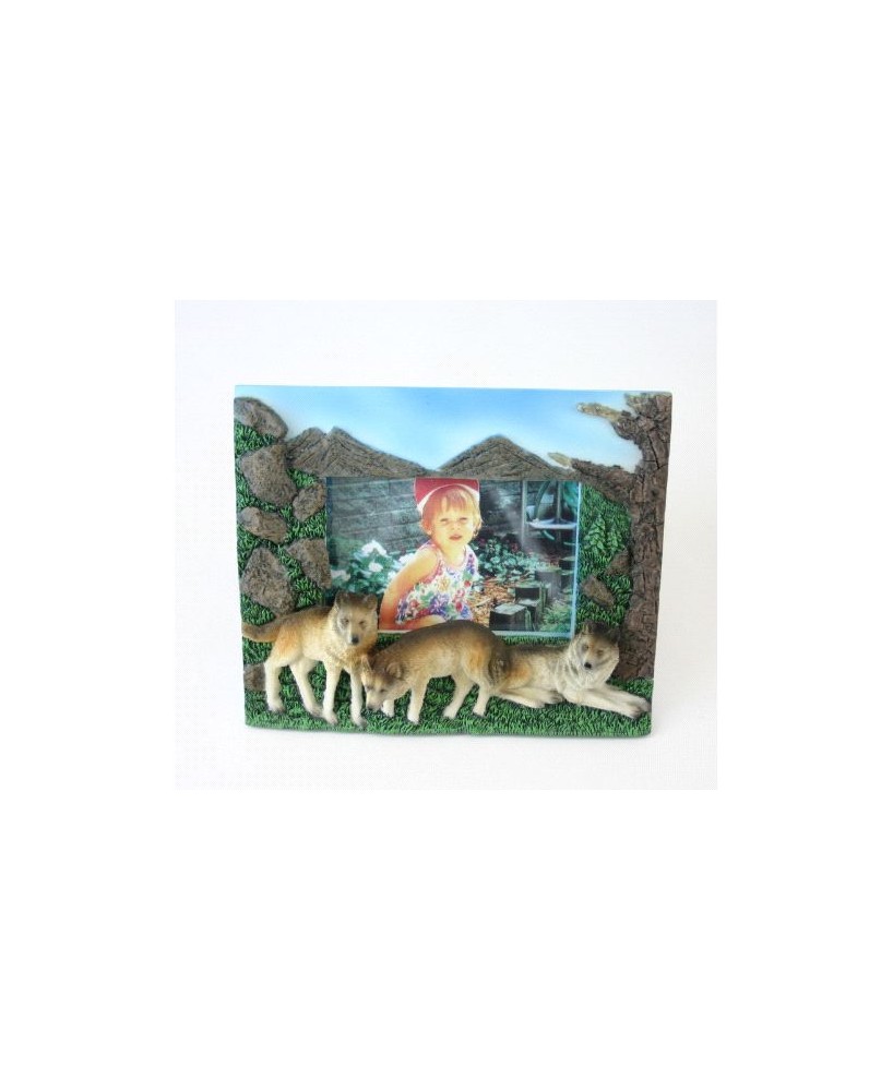 3 Wolves Picture Frame - Wildlife Panoramic Decor