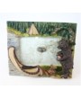 Bear and Canoe Picture Frame - Rustic Wood Frame for Home Decor