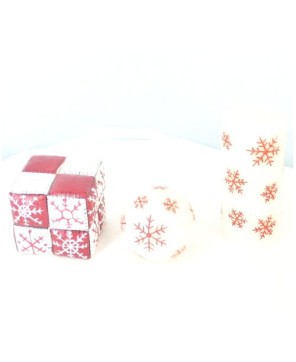 3-Piece Snowflake Candle Set – Winter Decor