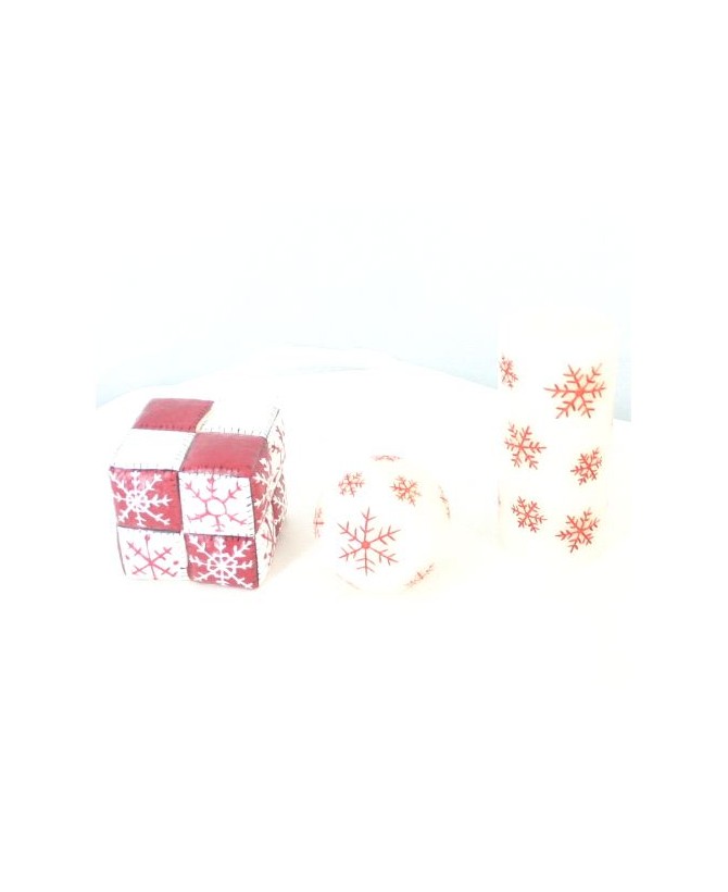 3-Piece Snowflake Candle Set – Winter Decor