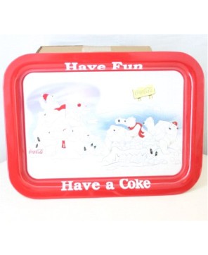 Coca Cola Bear Eating Tray - Large Decorative Serving Platter