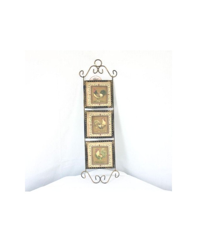 Rooster Tiles in Frame - Country Wall Decor