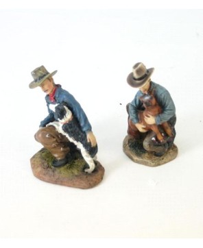 Assorted Cowboy Figurine Set - 12 Piece Western Theme Decor