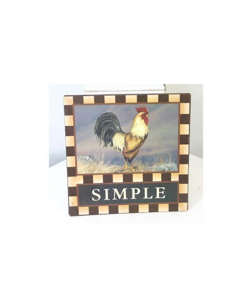 Rooster Tin Plaque - Rustic Farmhouse Wall Decor 8"x6"